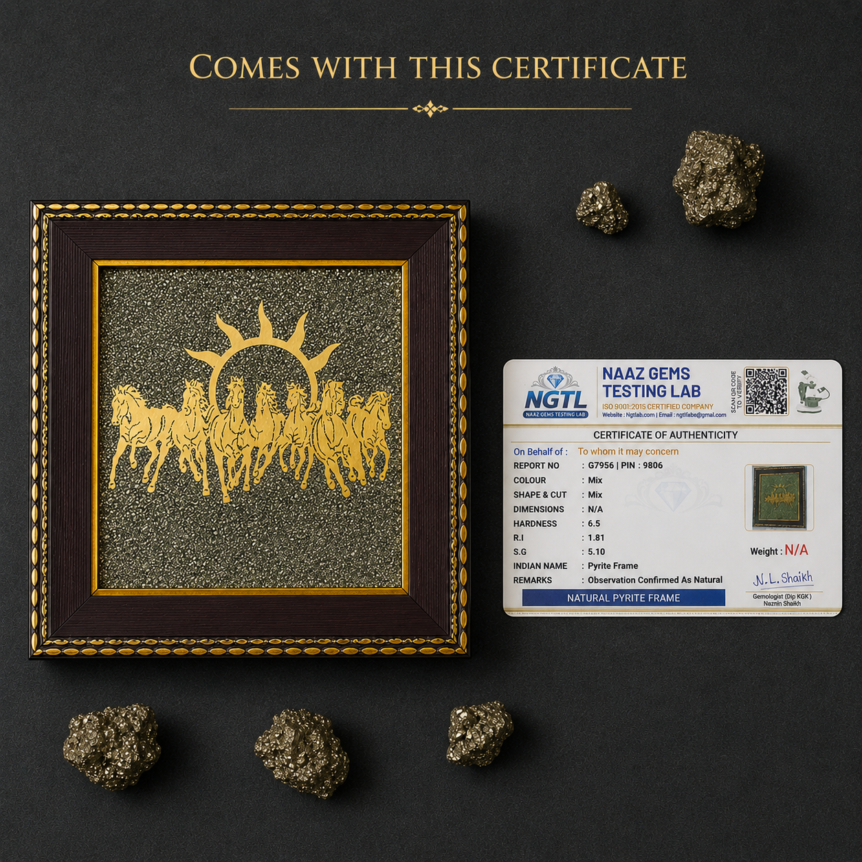 7 Horses Pyrite Frame