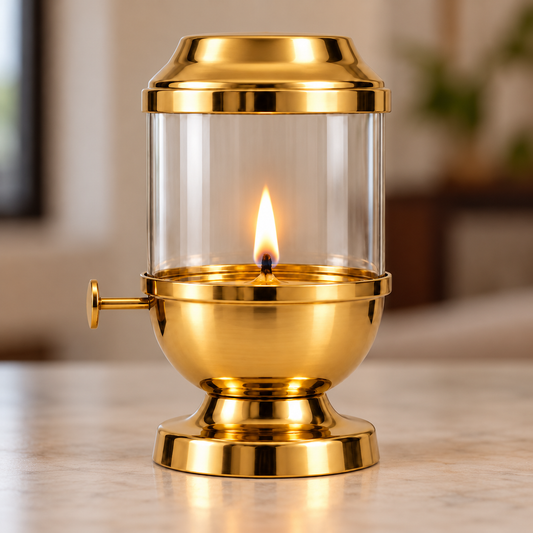 Akhand & Glass Diya