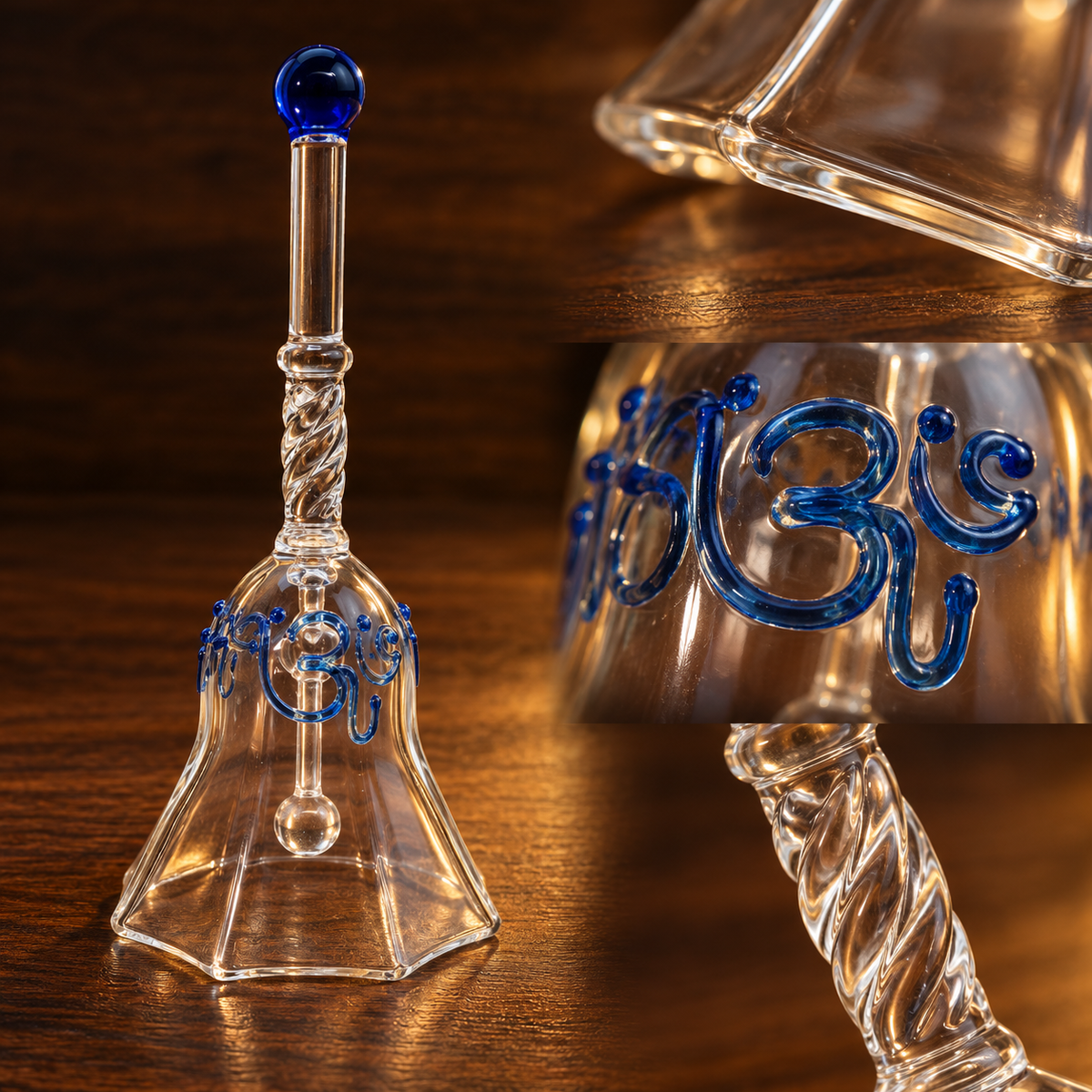 Handblown glass bell feature detail