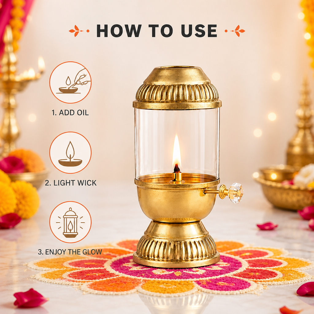 Akhand & Glass Diya